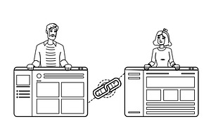 web external linking vector, a Technology Illustration by pikepicture
