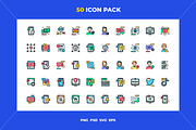 50 Social media icons, an Outline Icon by Wencory (Thumbnail 1 of 2)