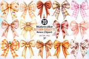 Watercolor Autumn Coquette Bows PNG, a Seasonal Illustration by Canvas Craft (Thumbnail 1 of 4)