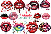 Valentine Lips Sublimation Clipart, an Illustration by DreamCafeArt (Thumbnail 1 of 3)