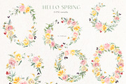 Hello Spring Watercolor ClipArt, an Animal Illustration by whiteheartdesign (Thumbnail 10 of 24)