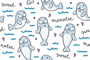 Sweet Manatee Pattern, a Pattern Graphic by redcollegiya design (Thumbnail 1 of 3)