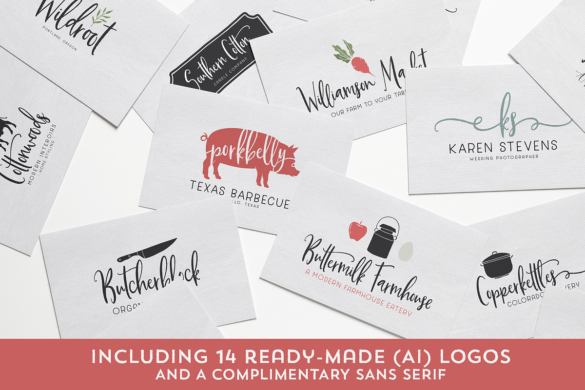 Buttermilk Farmhouse Type & Graphics, a Script Font by Callie Rian & Co. (Photo 10 of 18)