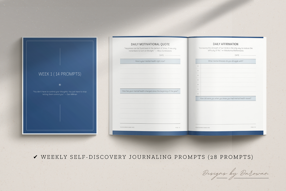 Mental Health Journaling | Canva, a Magazine Template by Designs by Darowan (Photo 3 of 10)