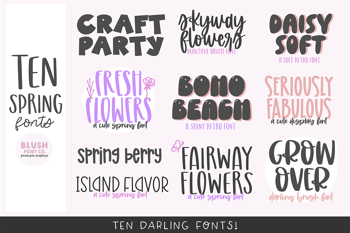 JOYFUL SPRING Brush Font Bundle, a Font by Blush Font Co. (Photo 2 of 14)