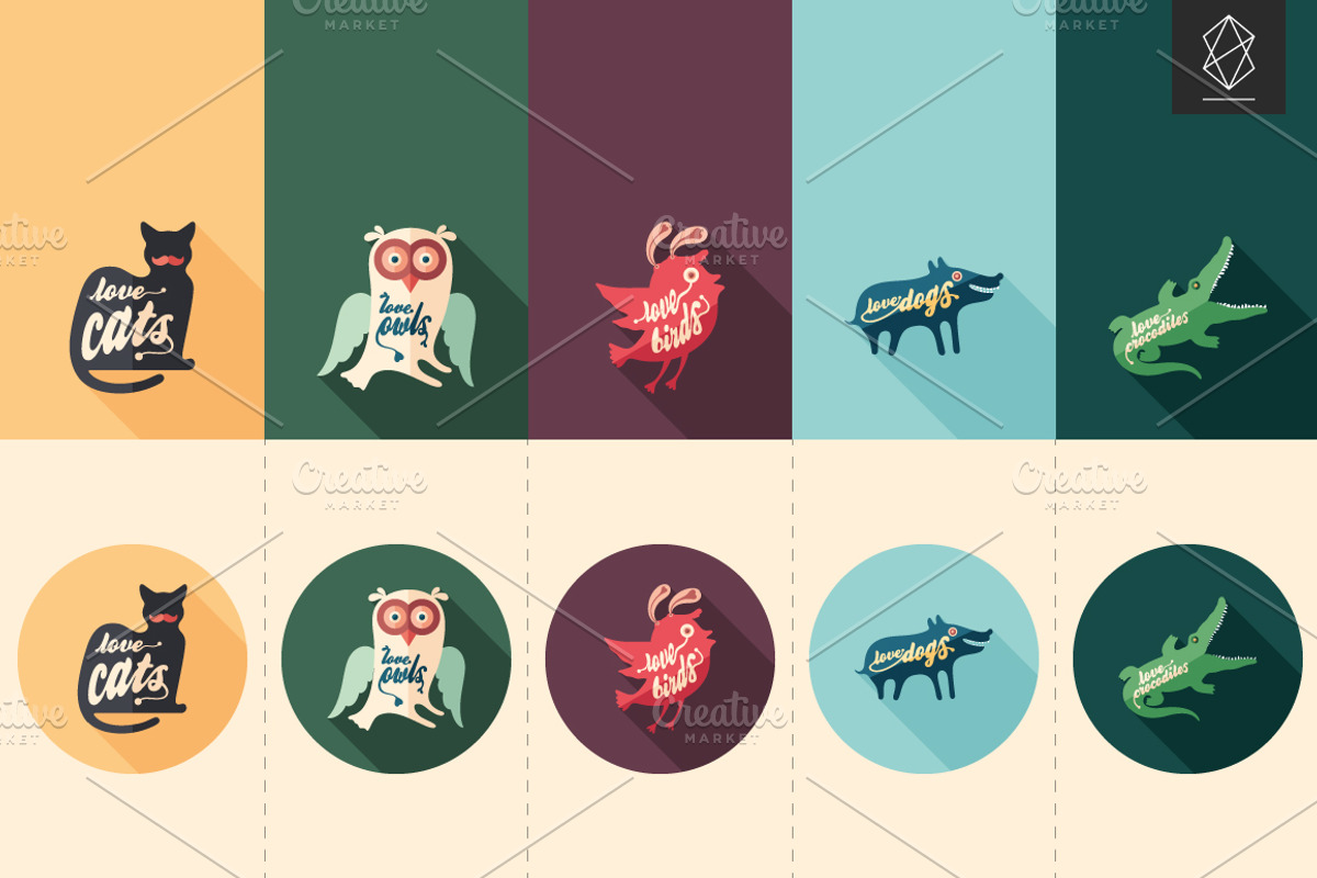 Birds and animals flat icon set, an Icon by Yury Velikanov (Photo 2 of 2)