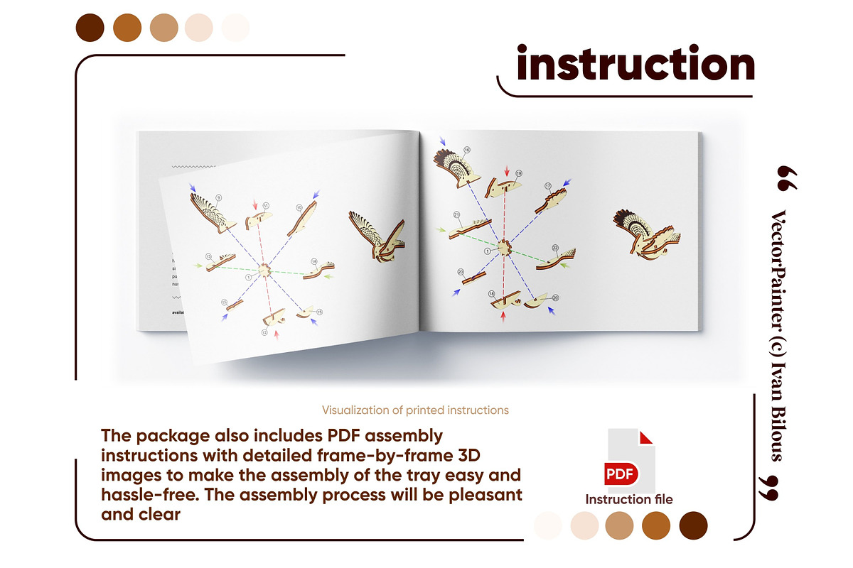 Set of 5 Bird Ornaments - Laser Cut, an Object Graphic by VectorPainter (Photo 21 of 21)