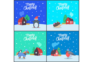 Merry Christmas Greeting Cards With