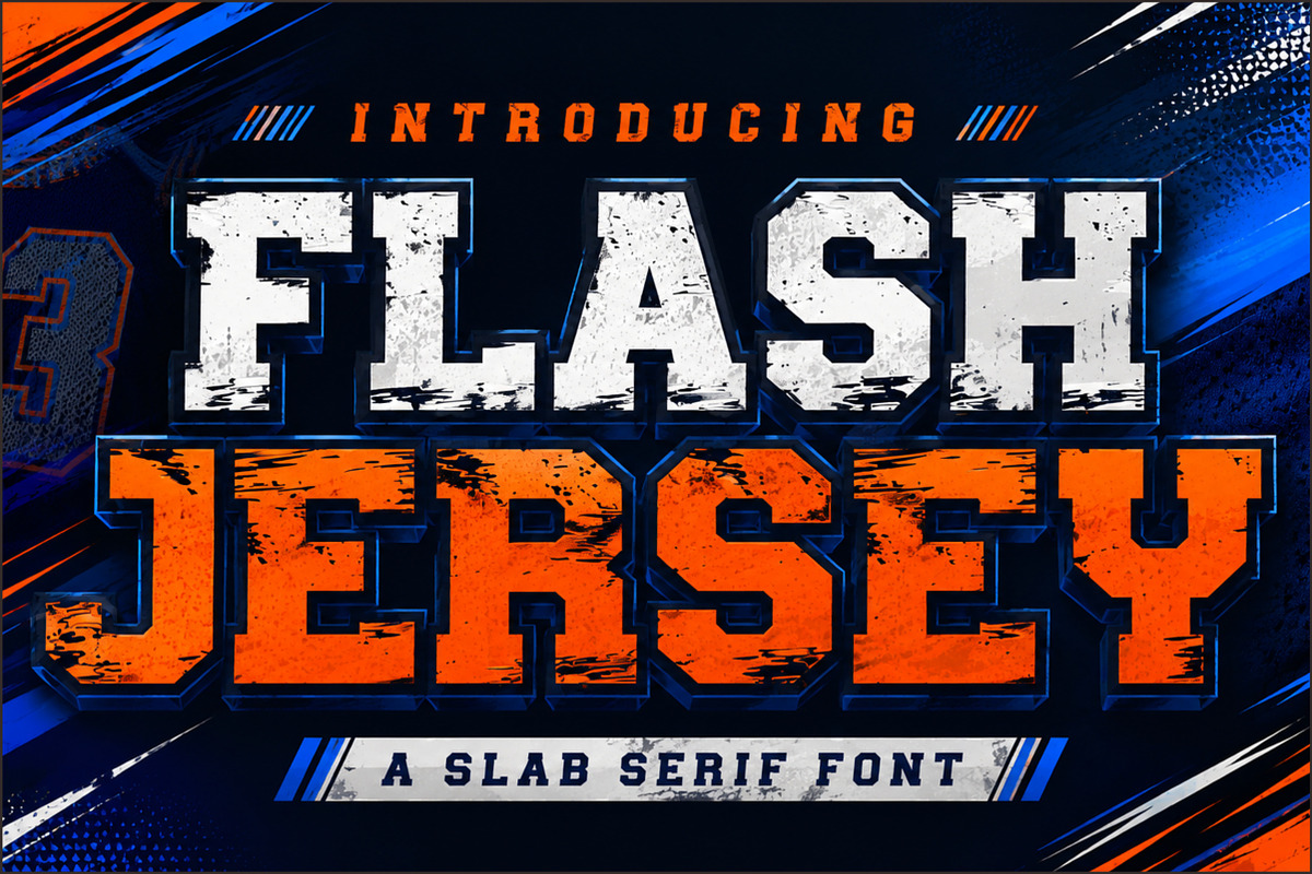 Flash Jersey | Sport Slab Serif Font, a Slab Serif Font by Limited.studio (Photo 1 of 6)