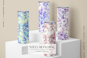 Stellar Floral Seamless Pattern Kit