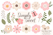 Soft Pink Flowers Clipart, an Illustration by Amanda Ilkov (Thumbnail 1 of 4)