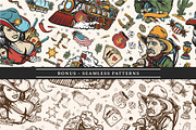 Wild West old school tattoo, a Graphic by intueri (Thumbnail 5 of 7)