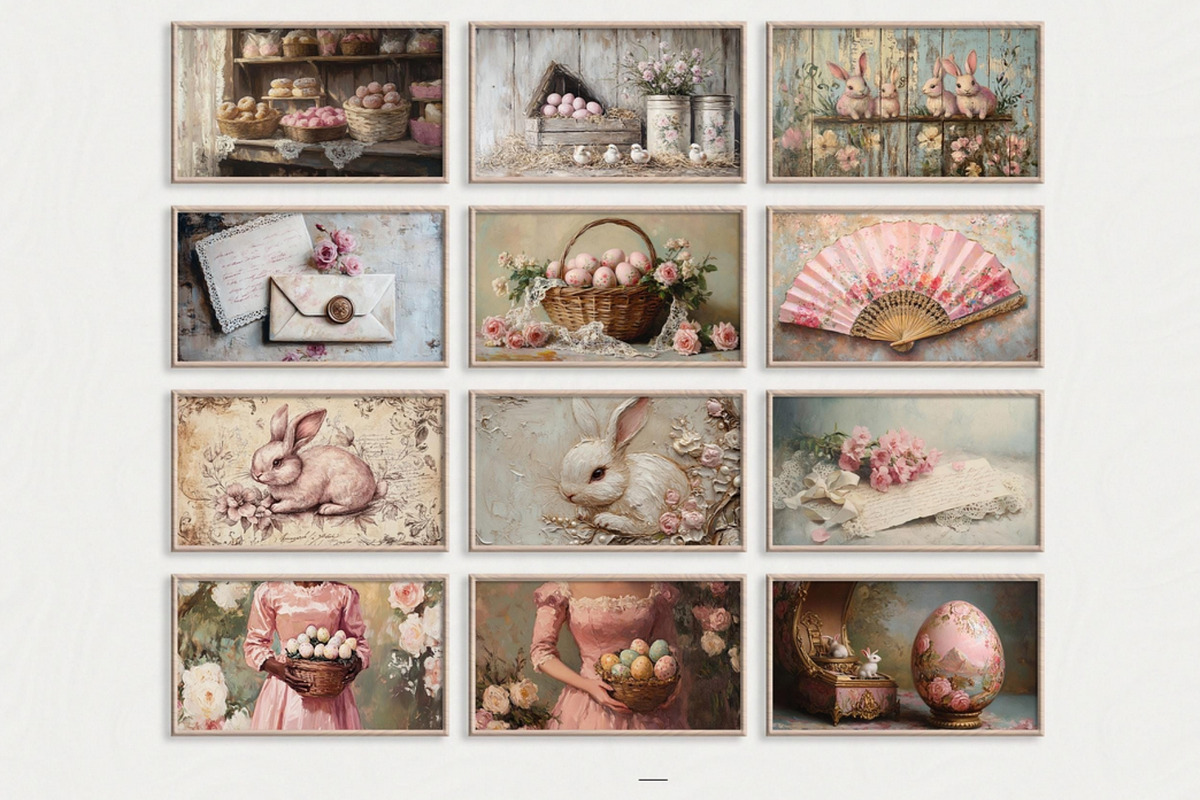 Vintage Easter Wall Art Collection, an Illustration by PrintablesByFranklyn (Photo 3 of 9)