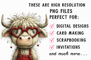 Whimsical Valentine-highland Cow Cli, an Illustration by Libby Wishes (Thumbnail 2 of 8)