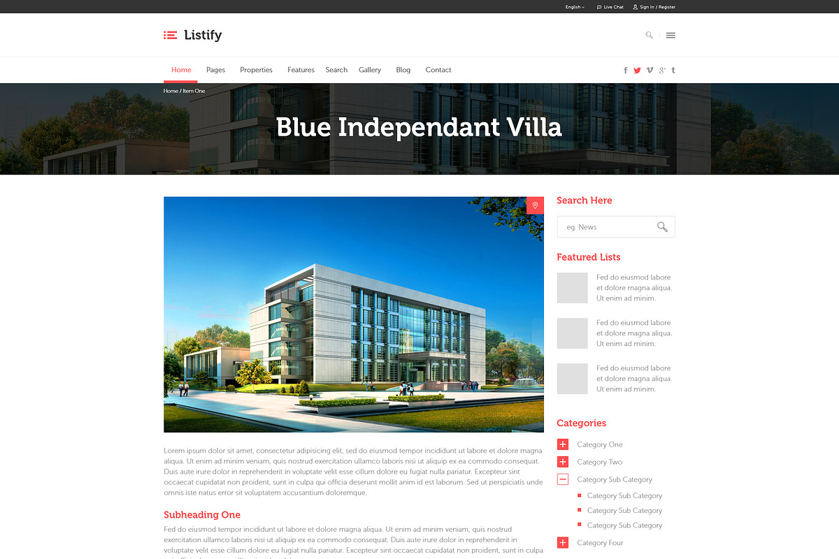 Listify - PSD, a Websites & App Template by VishnuSathyan (Photo 3 of 5)