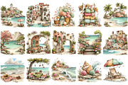 Mediterranean Summer Beach Clipart, an Illustration by OK Design (Thumbnail 3 of 6)