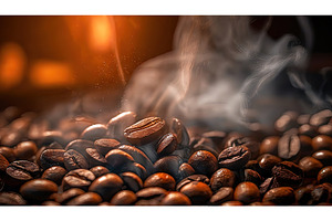 Close-up of steaming coffee beans, a Food & Drink Photo by Igor Tichonow