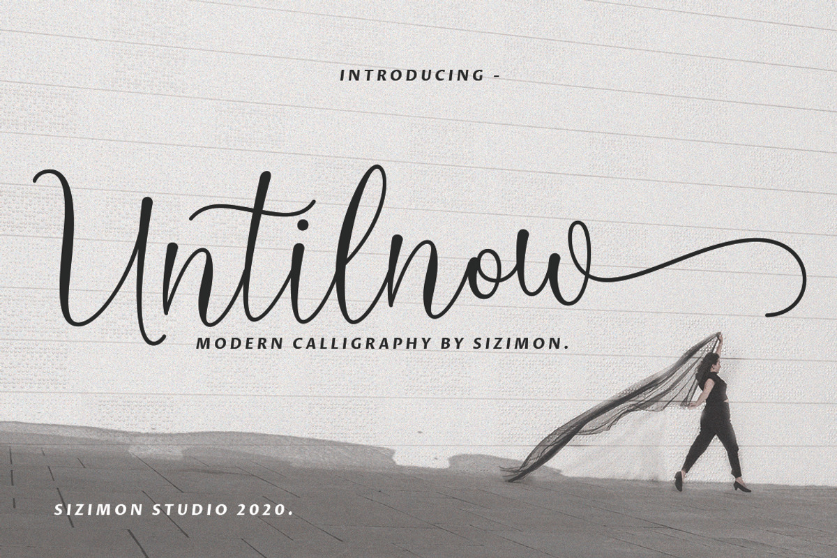 Untilnow Script Modern Calligraphy, a Script Font by sizimon (Photo 1 of 8)