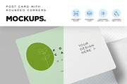 Rounded Corners Postcard Mockups, an Advertising Mockup by megostudi0 (Thumbnail 4 of 6)