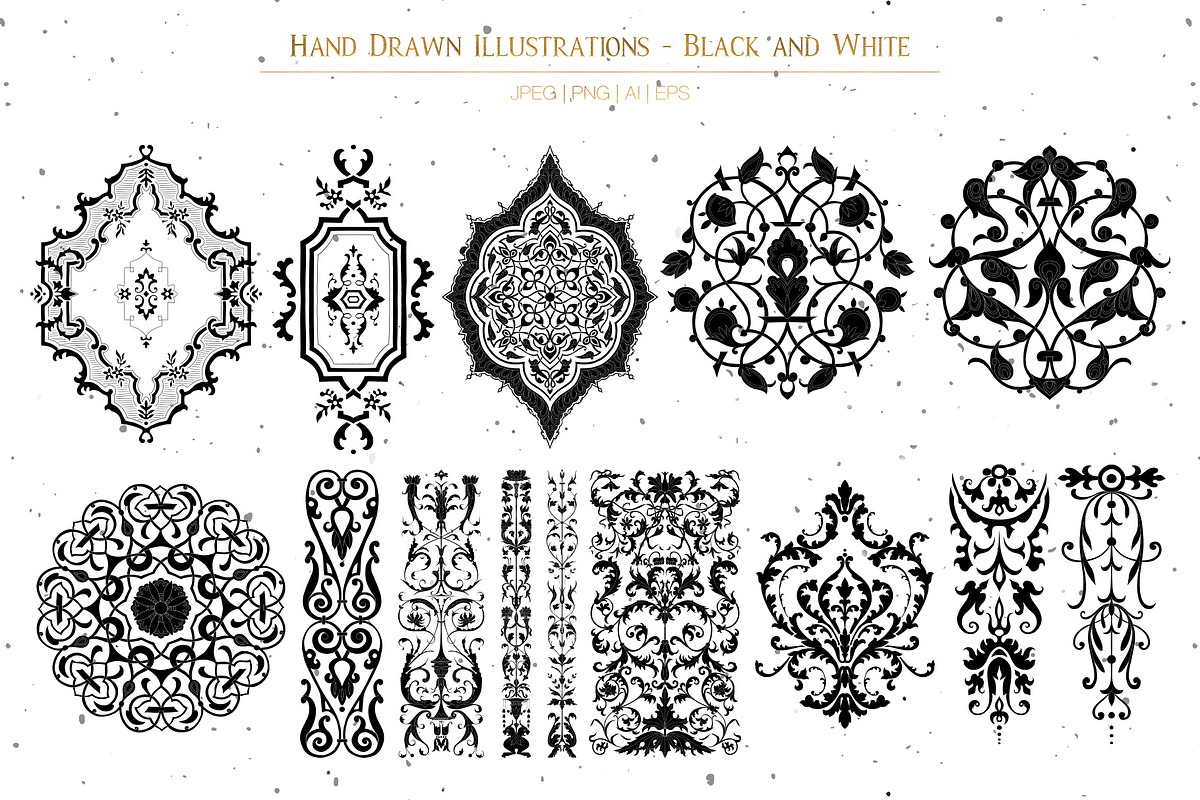 Arabesque Ornaments Collection, a Decorative Illustration by GVGraphics (Photo 7 of 15)