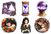Watercolor Sleeping Beauty Clipart, an Illustration by Daily.Designs (Thumbnail 2 of 5)