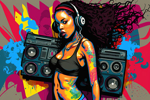 Hip Hop And Cool Black Girl Concept