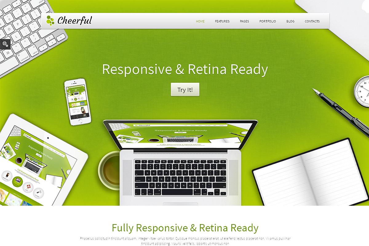 Cheerful Responsive Bootstrap Theme, a Bootstrap Template by IceTemplates (Photo 1 of 3)