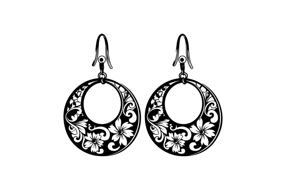 Round Filigree Earrings SVG Set, a Graphic by Creativeshirt (Photo 8 of 13)