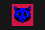 Cat Face Pop Art Portrait, an Animal Illustration by PsychocheArt (Thumbnail 2 of 3)