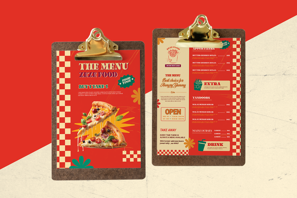 Retro Menu Flyer, a Flyer Template by Azruca (Photo 2 of 3)