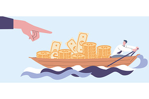 Corruption, theft of large amounts, a Finance Illustration by Valerie Bodnar