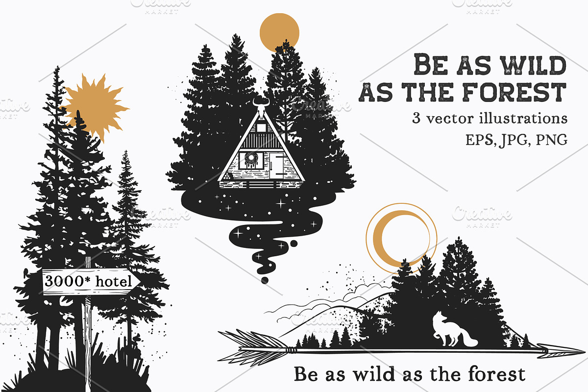 Be as wild as the forest. Vector art, an Illustration by Nadia Murash (Photo 1 of 5)