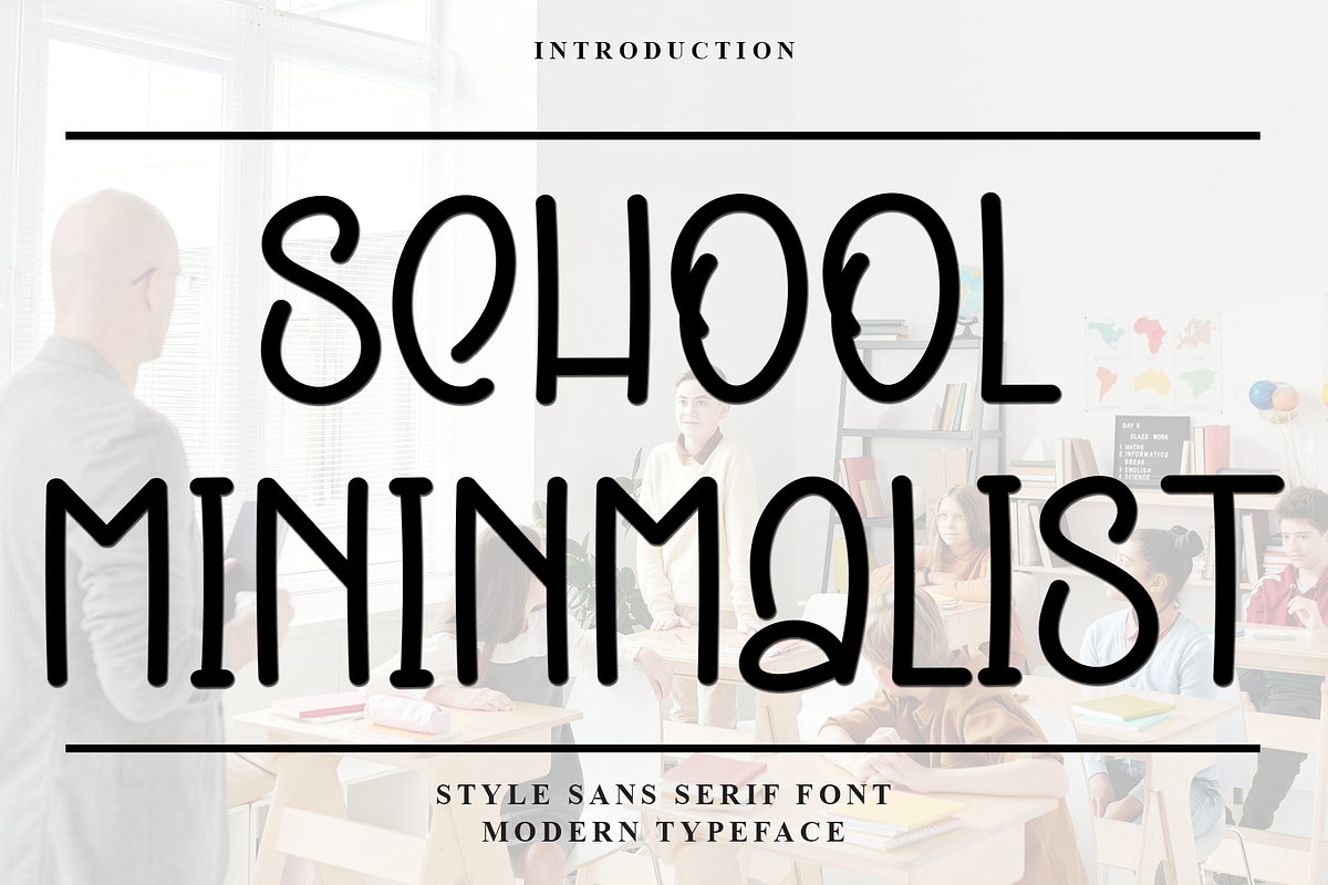 School Mininmalist, a Sans Serif Font by InermediaSTUDIO (Photo 1 of 7)