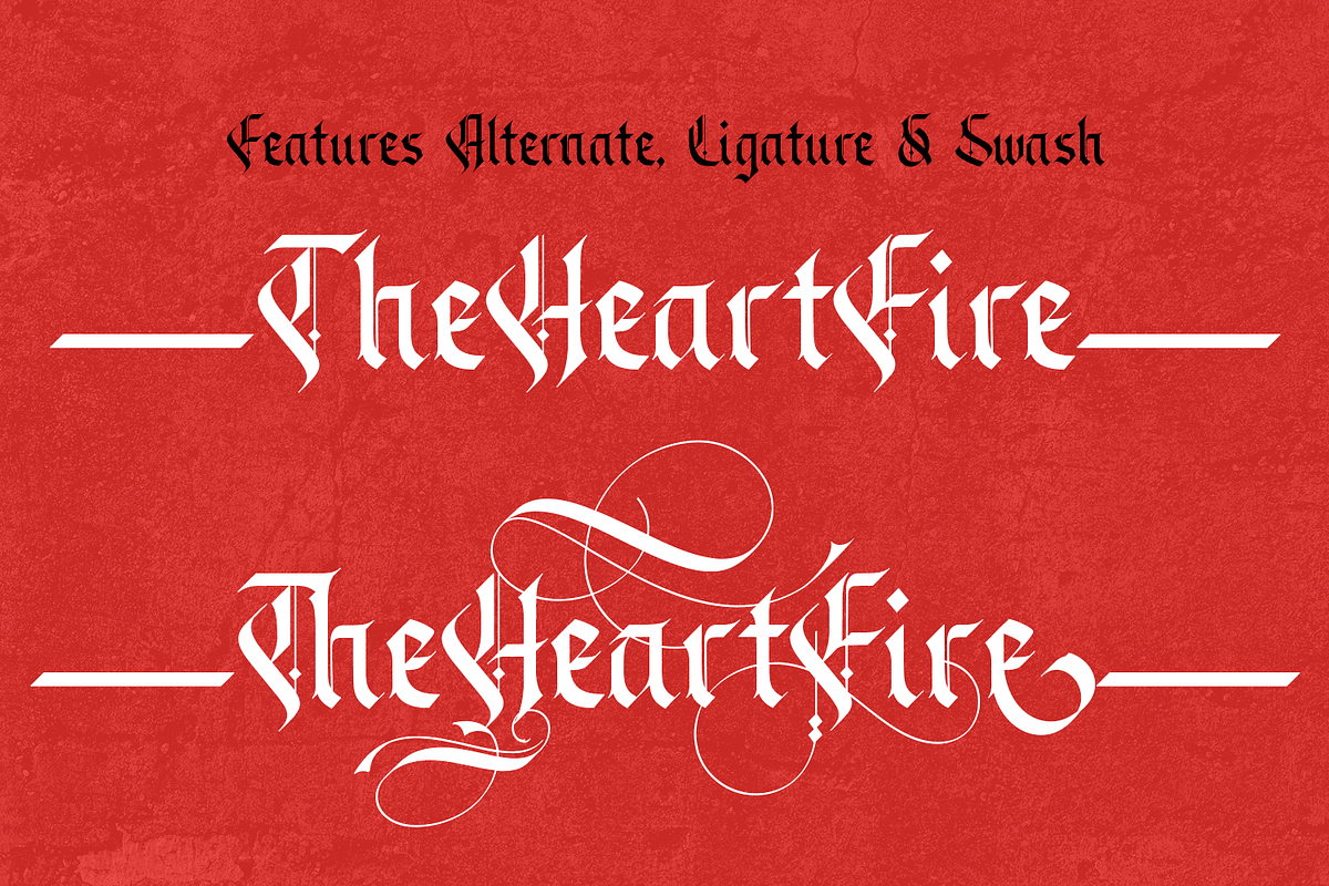 Grudge – Gothic Blackletter Typeface, a Blackletter Font by Almarkhatype (Photo 8 of 15)