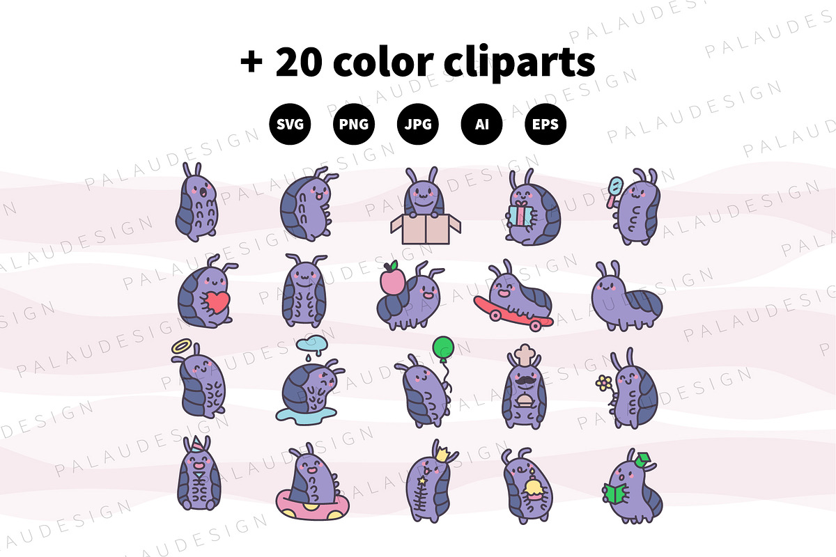 Woodlouse Clipart Bundle, an Animal Illustration by Palau (Photo 7 of 9)