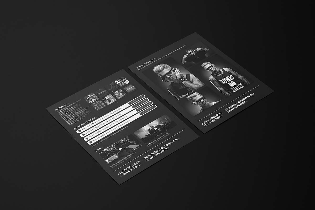 Dark DJ Press Kit / EPK Template, a Resume Template by vinyljunkie (Photo 9 of 11)