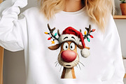 Funny Christmas Reindeer Clipart PNG, an Illustration by SinaCreation (Thumbnail 5 of 7)