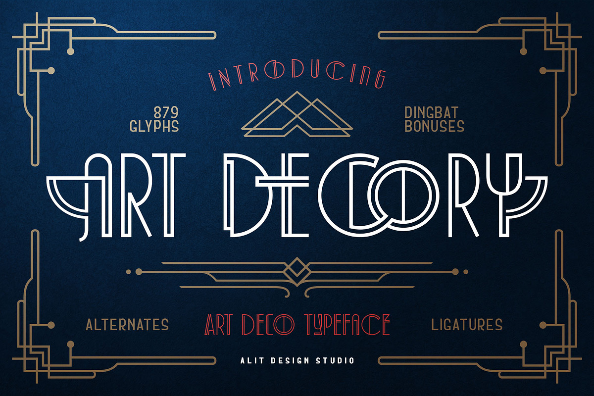Art Decory Typeface, a Sans Serif Font by alit design (Photo 1 of 17)