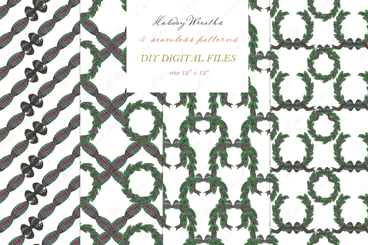 Christmas Wreaths Clipart Collection, a Decorative Illustration by LABFcreations (Photo 2 of 4)