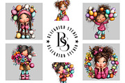Whimsical Easter Girl Clipart, an Illustration by Black Bird Studio (Thumbnail 5 of 5)