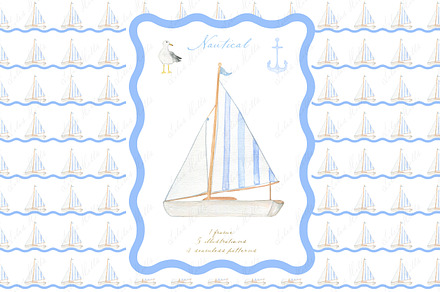 Nautical Blue Sailboat Boy DIY, a Graphic by LABFcreations