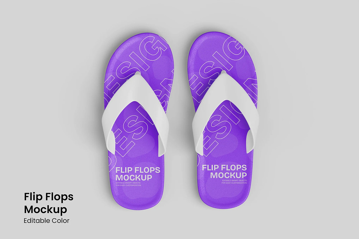 Flip Flops Mockup, a Household Mockup by renderstockmarket