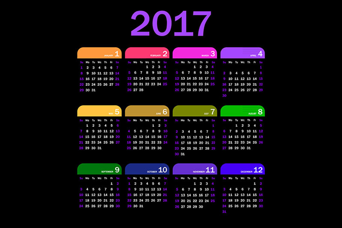 2017 Calendar Templates preview 2