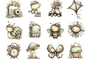 Whimsical Retro Spring Clipart, an Illustration by Designking (Thumbnail 3 of 5)