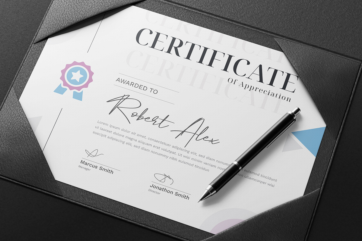 Modern Certificate Template, a Stationery Template by Pixelpick (Photo 1 of 4)
