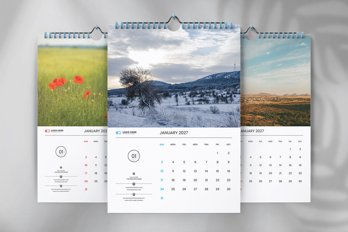 Wall calendar design template, a Stationery Template by Tanmoy Topu (Photo 1 of 4)