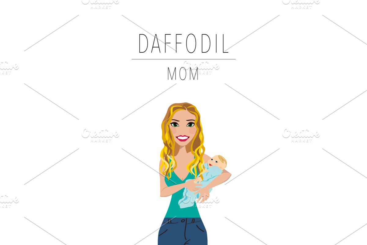 Mom & Baby Portrait Clip Art, a Person Illustration by Lauren Lesley Studio (Photo 5 of 33)