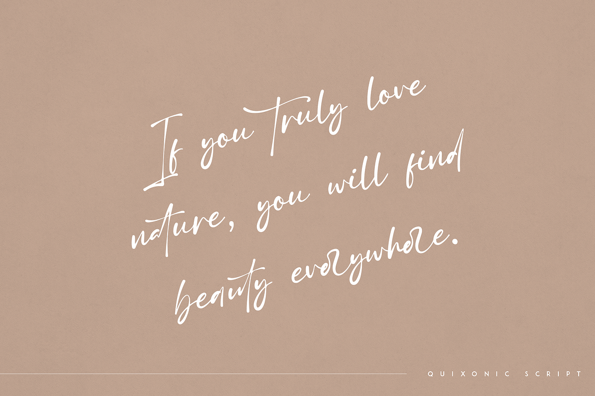 Quixotic - handmade script font, a Script Font by Only Fonts (Photo 3 of 10)