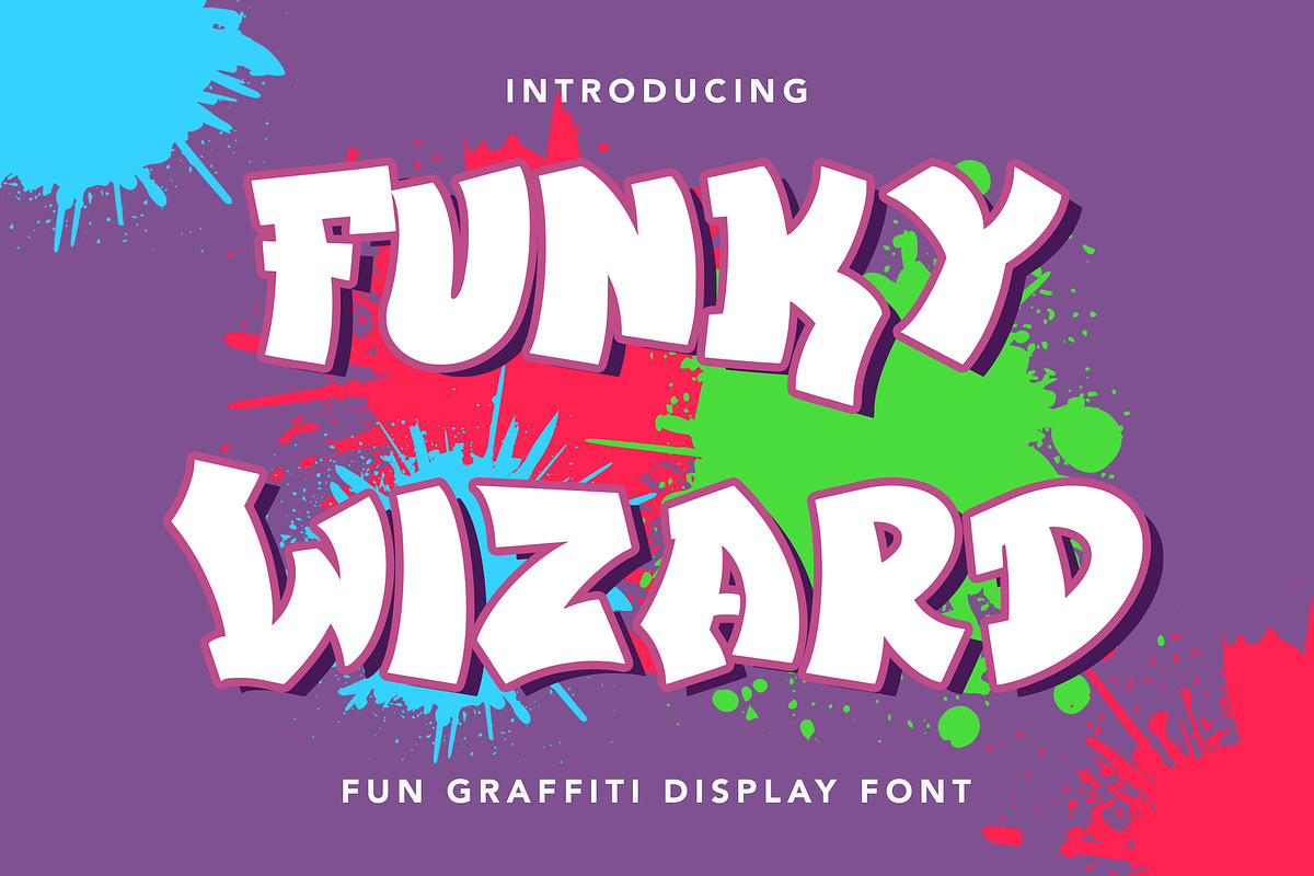 FunkyWizard - Graffiti Display Font, a Symbol Font by AQR Studio (Photo 1 of 9)