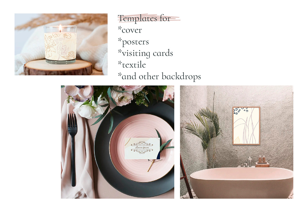 Set of floral covers, cards, frames, a Pattern Graphic by DeMih (Photo 4 of 16)